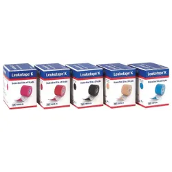 Leukotape K Elastisch zelfklevend verband BSN zwart | 5,0 cm x 5 m